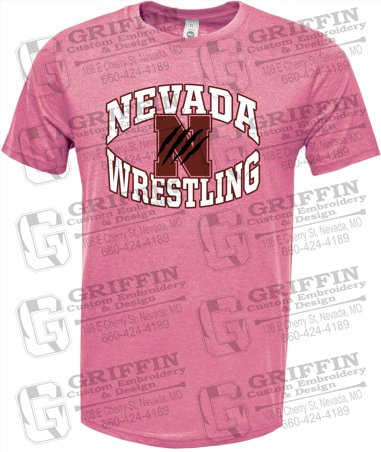 Soft-Tek Short Sleeve T-Shirt - Wrestling - Nevada Tigers 23-H