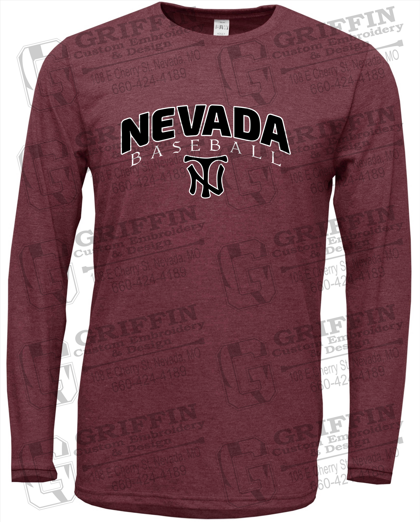 Soft-Tek Long Sleeve T-Shirt - Baseball - Nevada Tigers 23-J