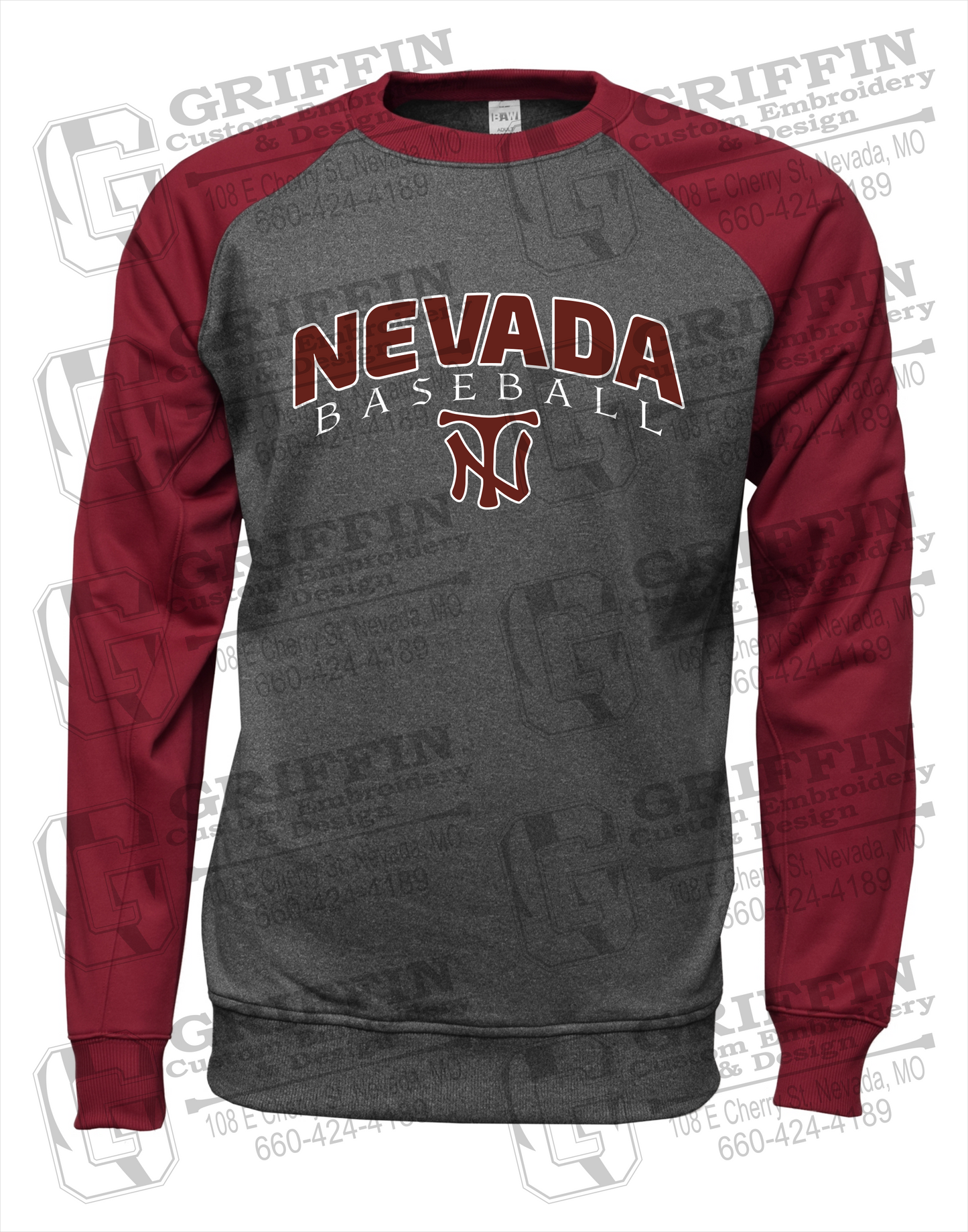 Nevada Tigers 23-J Raglan Sweatshirt - Baseball