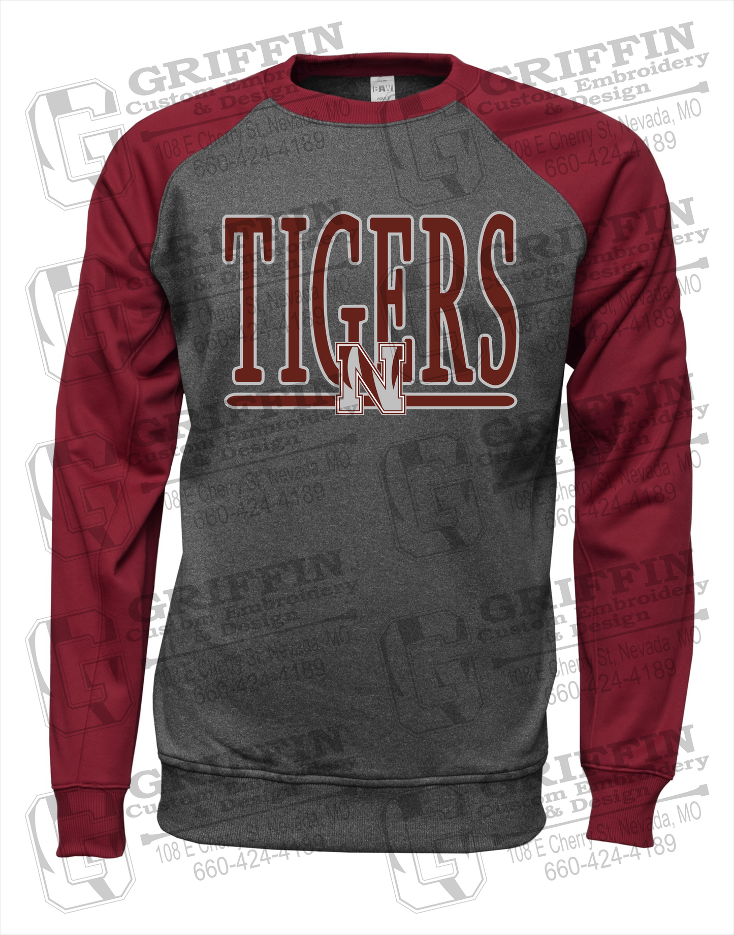Nevada Tigers 23-K Raglan Sweatshirt