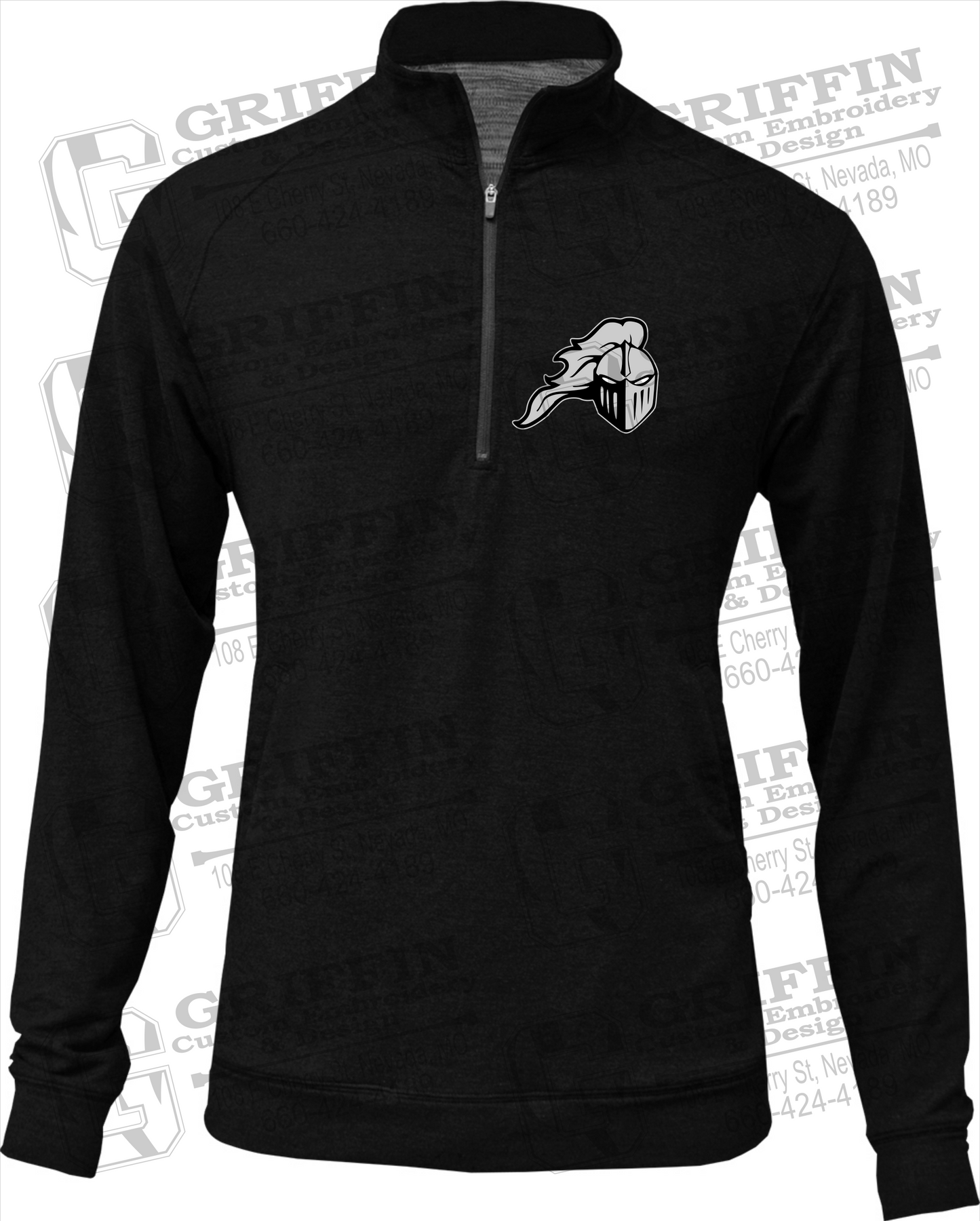 Tri-Blend 1/4 Zip - NEVC Knights Helmet Logo